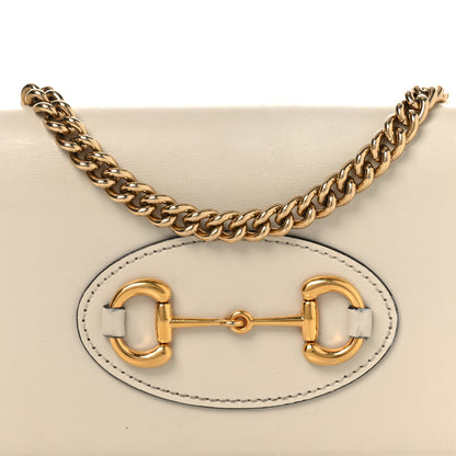 Gucci Boarded Plutone Calfskin Horsebit 1955 Wallet On Chain Mystic White 8 of 14