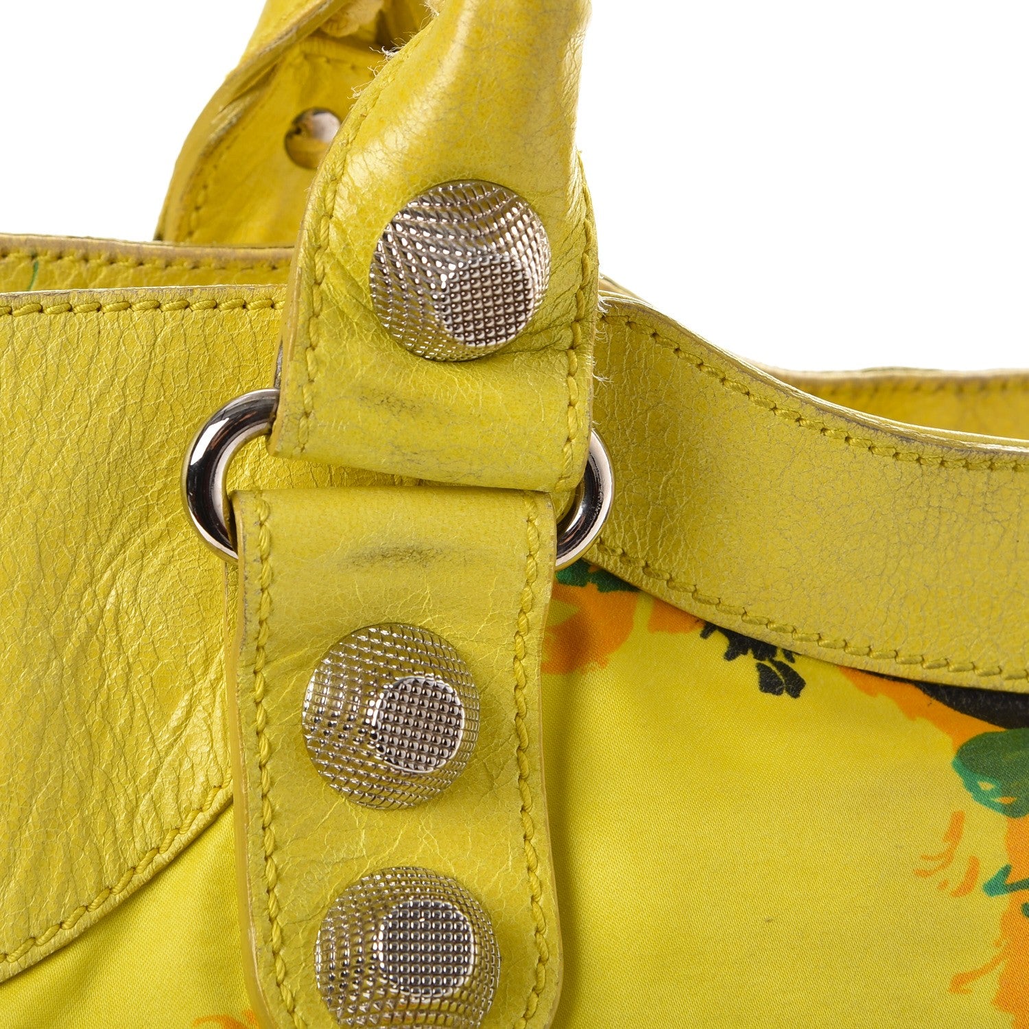 Balenciaga Agneau Canvas Floral Giant 21 Silver Hardware City Bouton D or 32 of 34