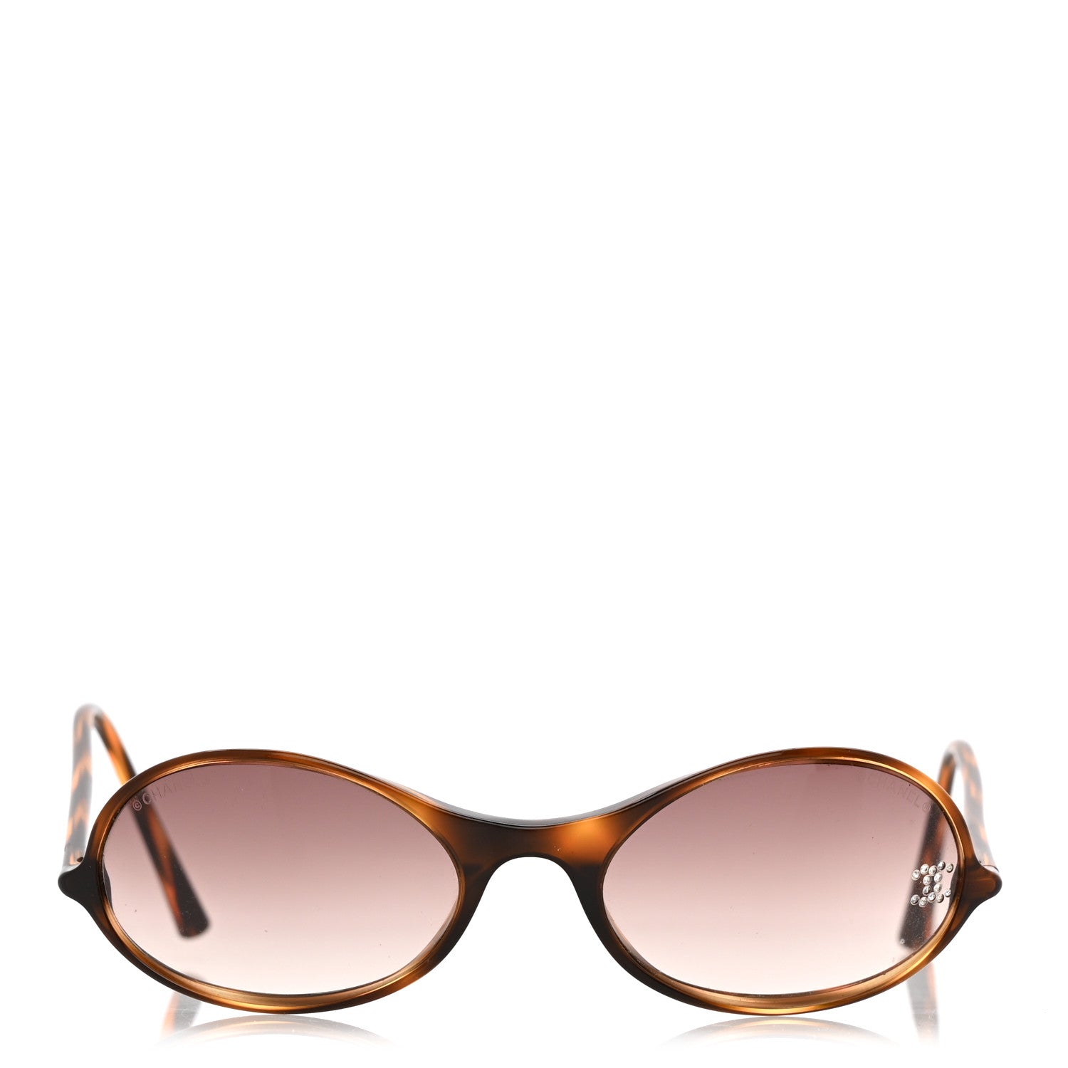 Chanel Acetate Crystal CC Oval Sunglasses 5044-B Tortoise 1919853