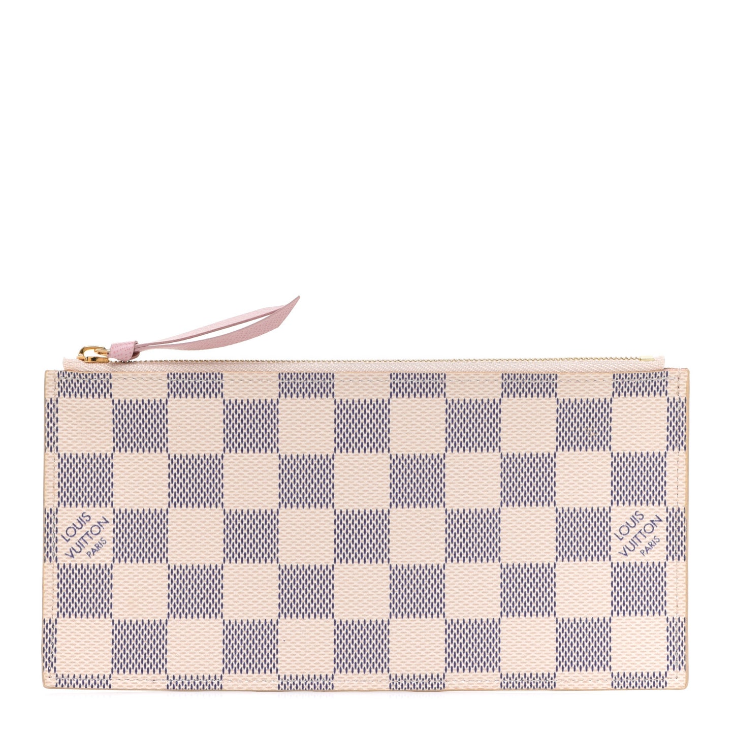 Damier Azur Felicie Chain Wallet Zippered Insert Rose Ballerine