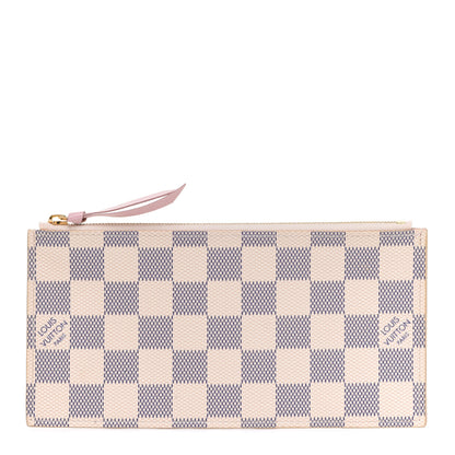 Louis Vuitton Damier Azur Felicie Chain Wallet Zippered Insert Rose Ballerine 1 of 6