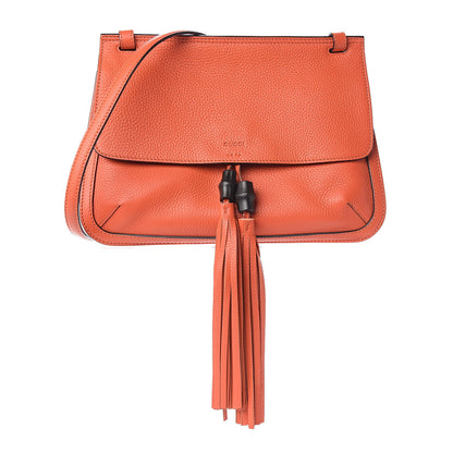 Gucci Cellarius Calfskin Medium Bamboo Daily Flap Shoulder Bag New Dark Orange 1 of 10