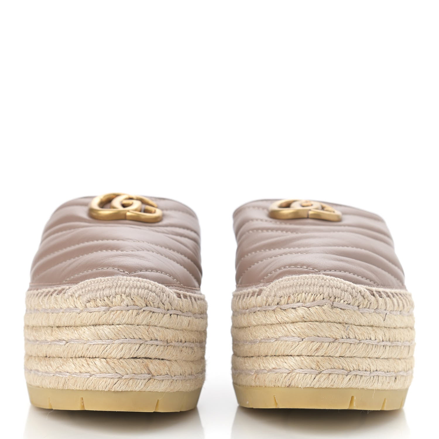 Gucci Nappa Matelasse GG Marmont Espadrille Slippers 38 Porcelain Rose 2 of 10