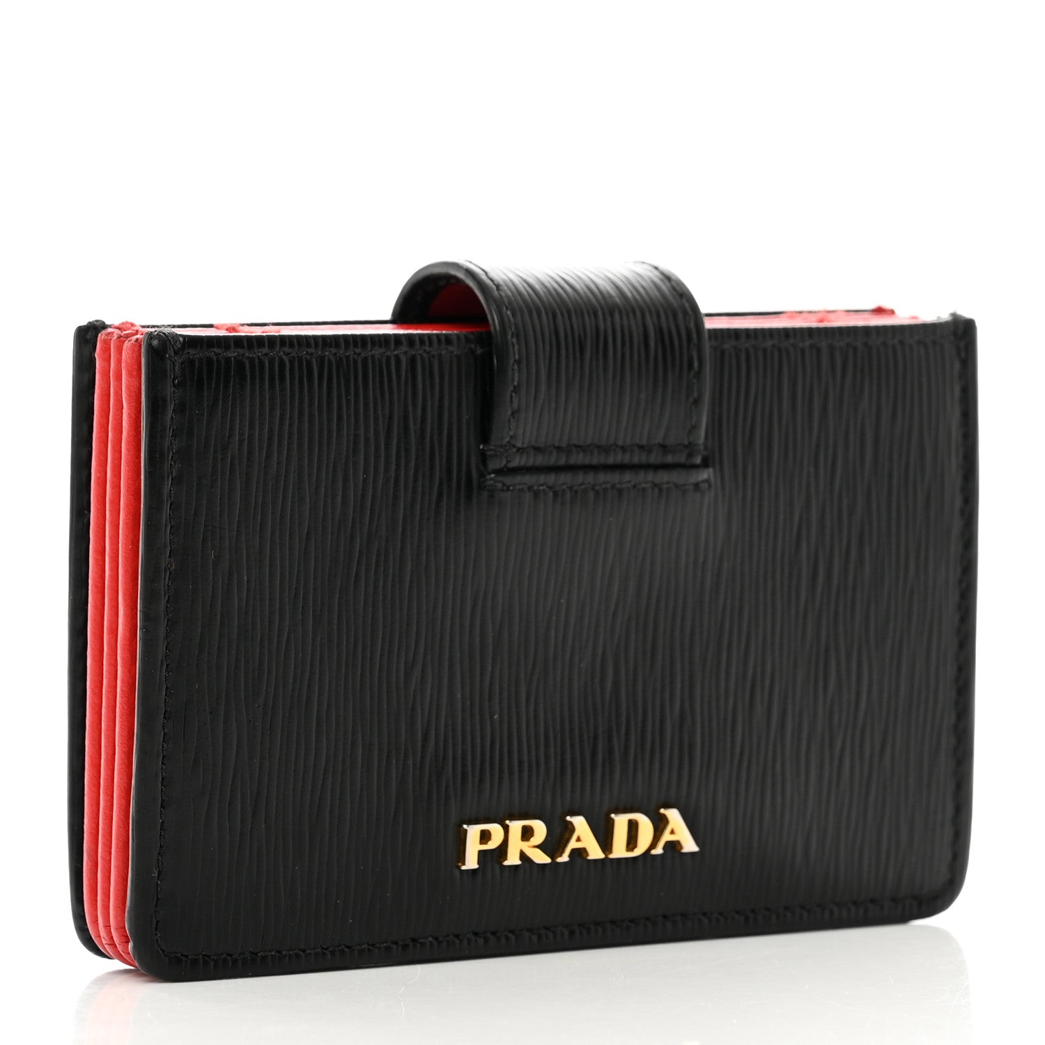 Prada Vitello Move Accordion Card Case Black Lacca 3 of 8