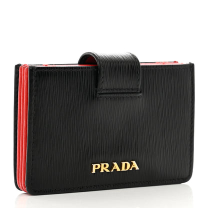 Prada Vitello Move Accordion Card Case Black Lacca 3 of 8
