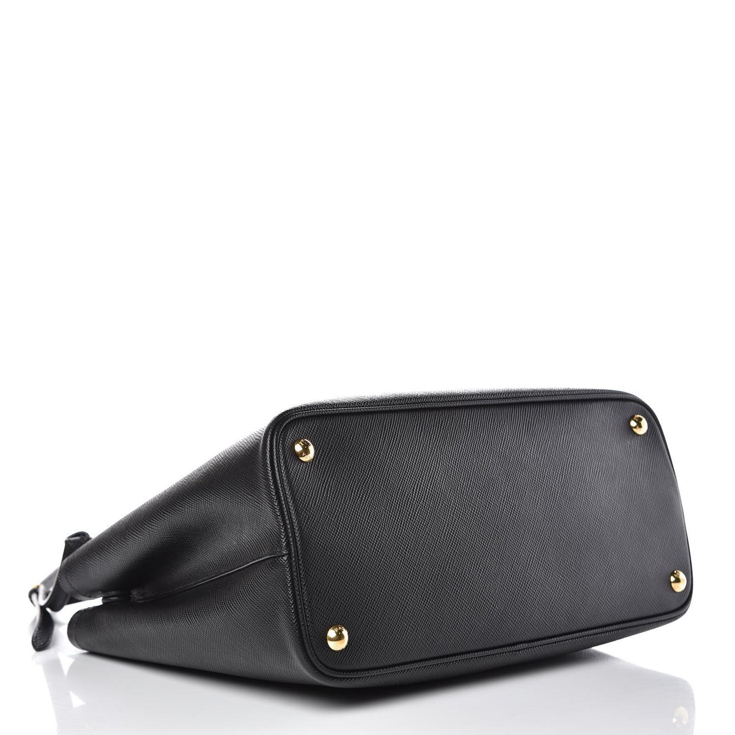 Saffiano Cuir Medium Double Bag Black Fuoco