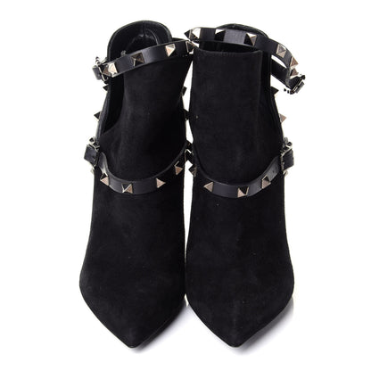 Valentino Garavani Suede Rockstud Double Buckle 100mm Ankle Boots 36.5 Black 5 of 9