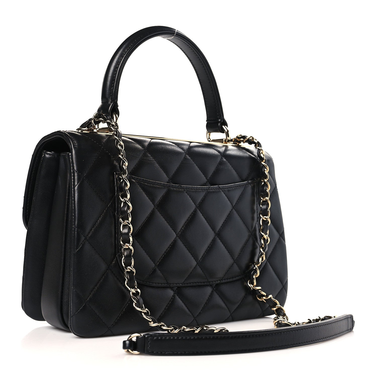 Chanel Lambskin Quilted Small Trendy CC Dual Handle Flap Bag Black 3 of 9