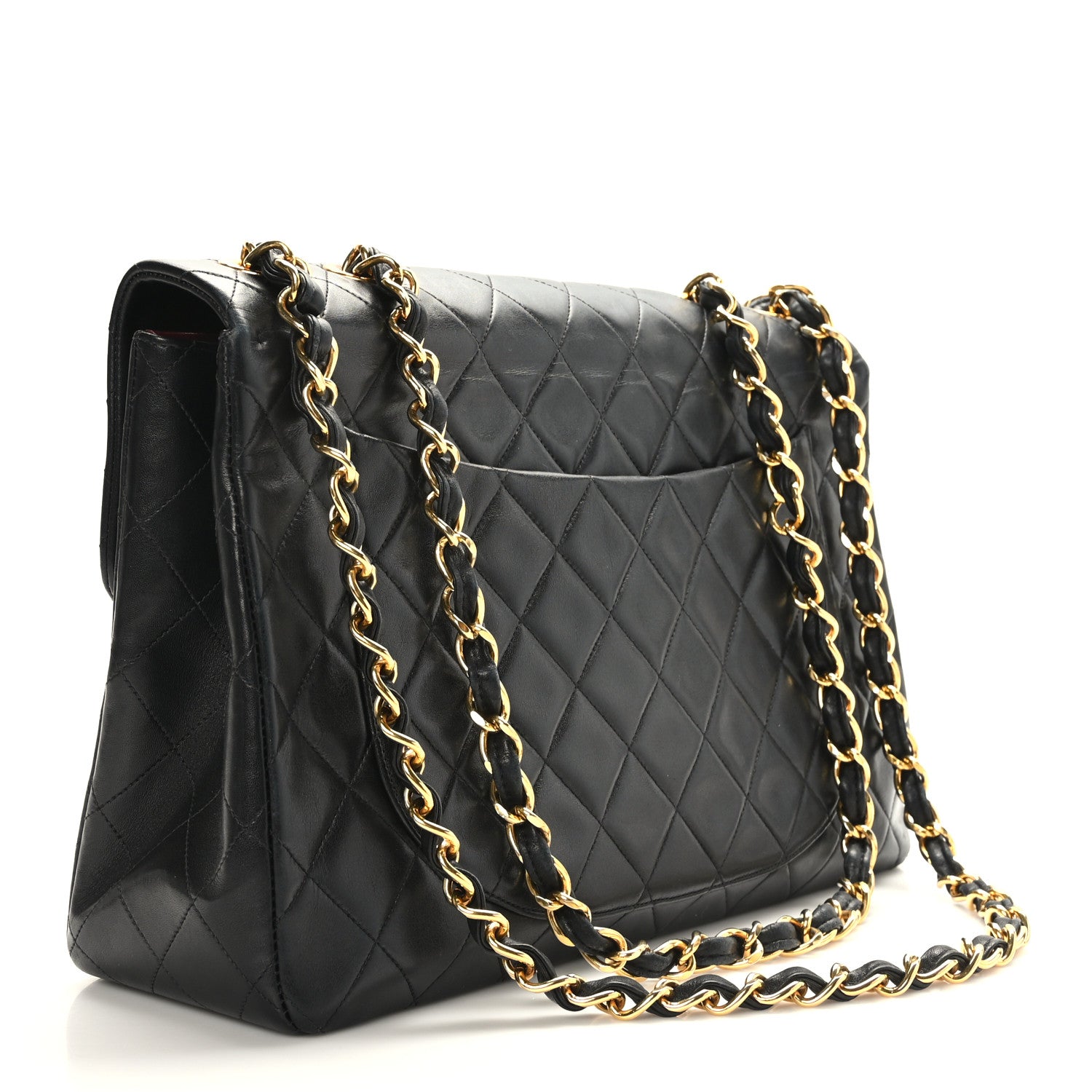 Chanel Lambskin Quilted XL Jumbo Single Flap Black 3 of 9