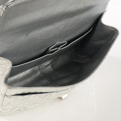 Chanel Metallic Calfskin Striped 2.55 Reissue 227 Silver 5 of 10