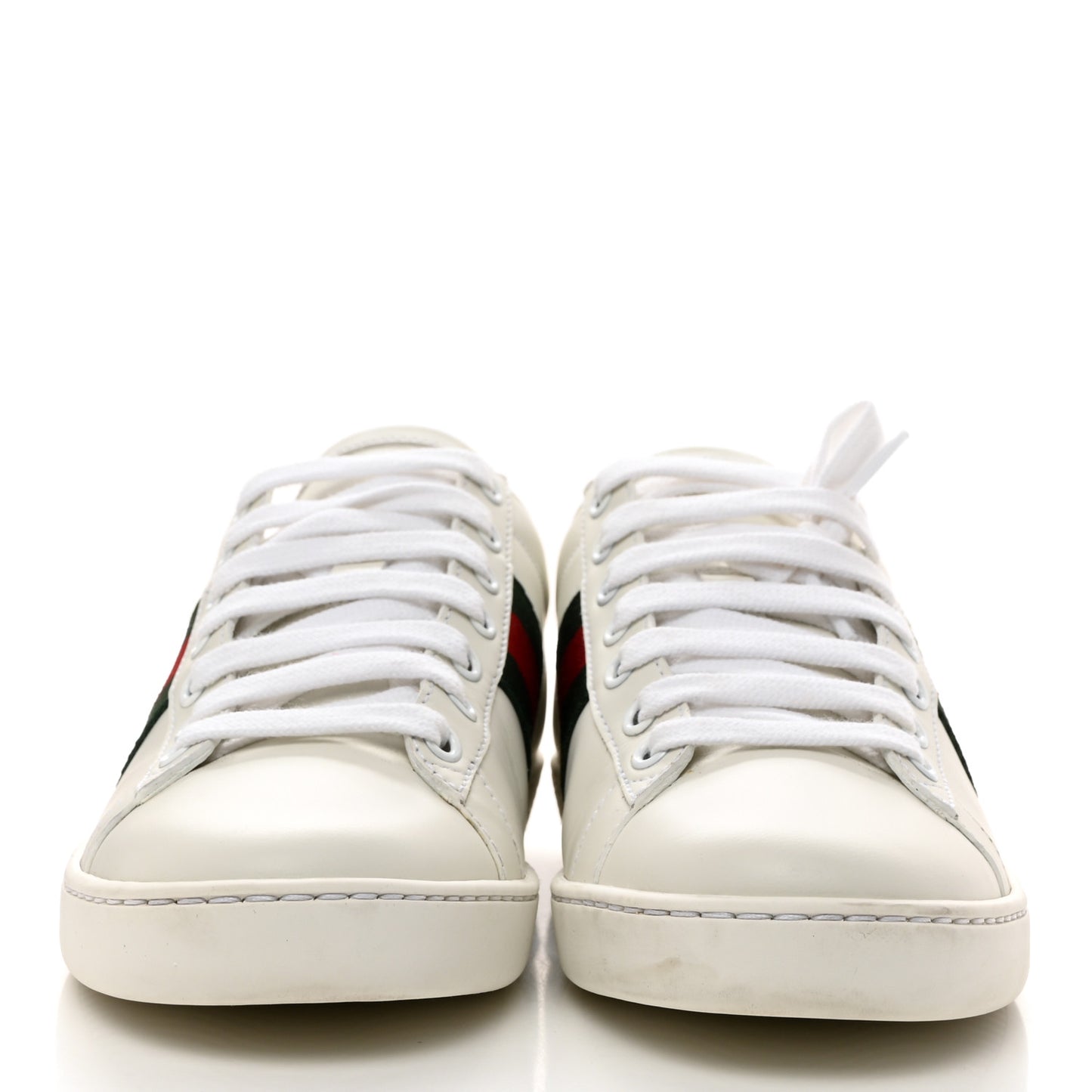 Calfskin Ayers Bee Embroidered Womens Ace Sneakers 36 White Green