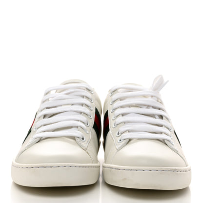Gucci Calfskin Ayers Bee Embroidered Womens Ace Sneakers 36 White Green 2 of 9