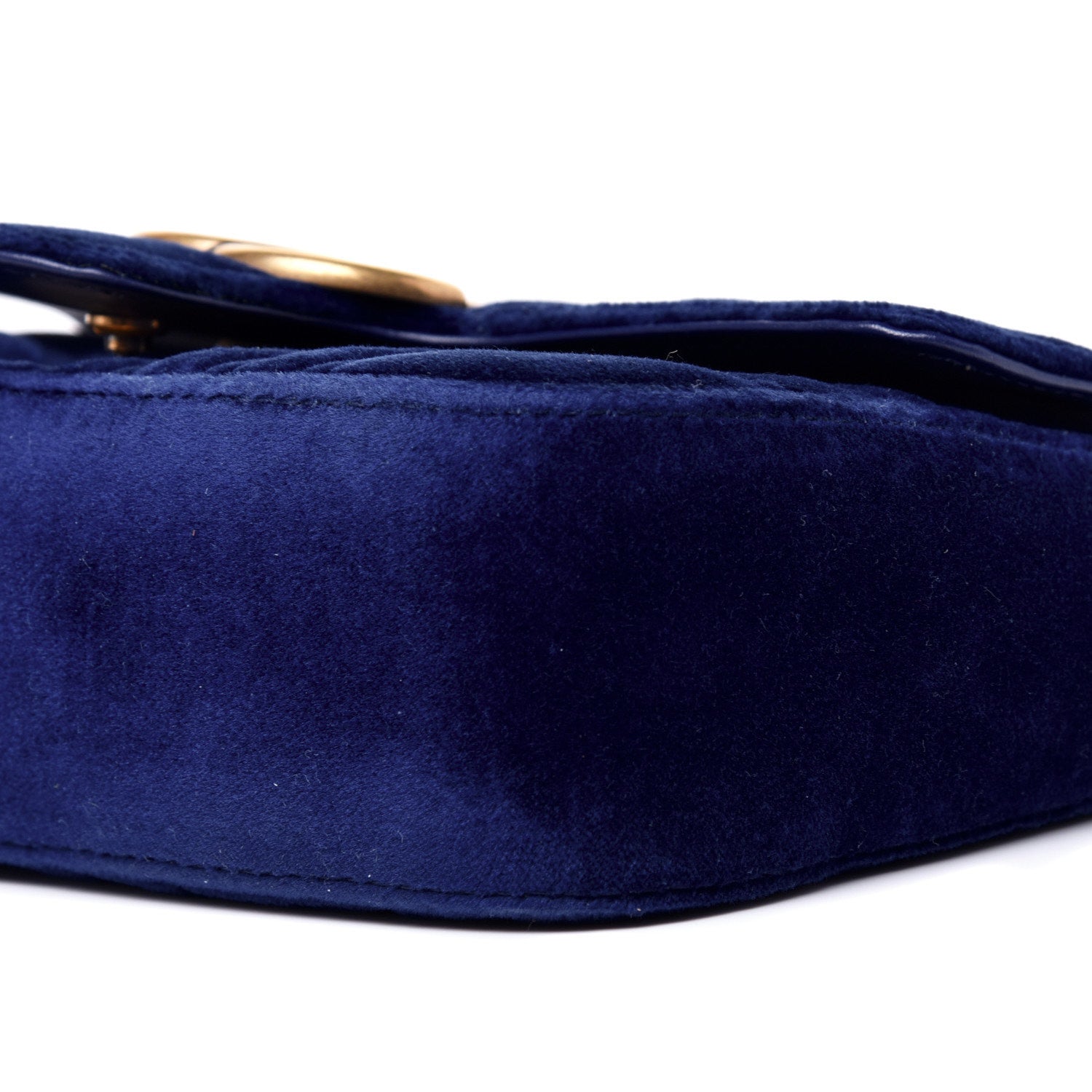 Gucci Velvet Matelasse Mini GG Marmont Shoulder Bag Cobalt Blue 7 of 11