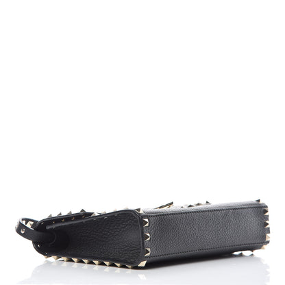 Valentino Garavani Pebbled Calfskin Medium Rockstud Flip Lock Crossbody Bag Black 4 of 10