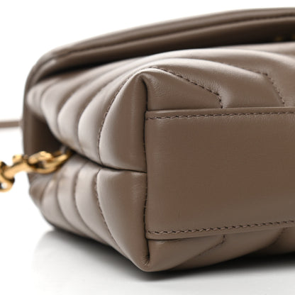 Saint Laurent Calfskin Y Quilted Monogram Toy Loulou Crossbody Bag Taupe 10 of 11