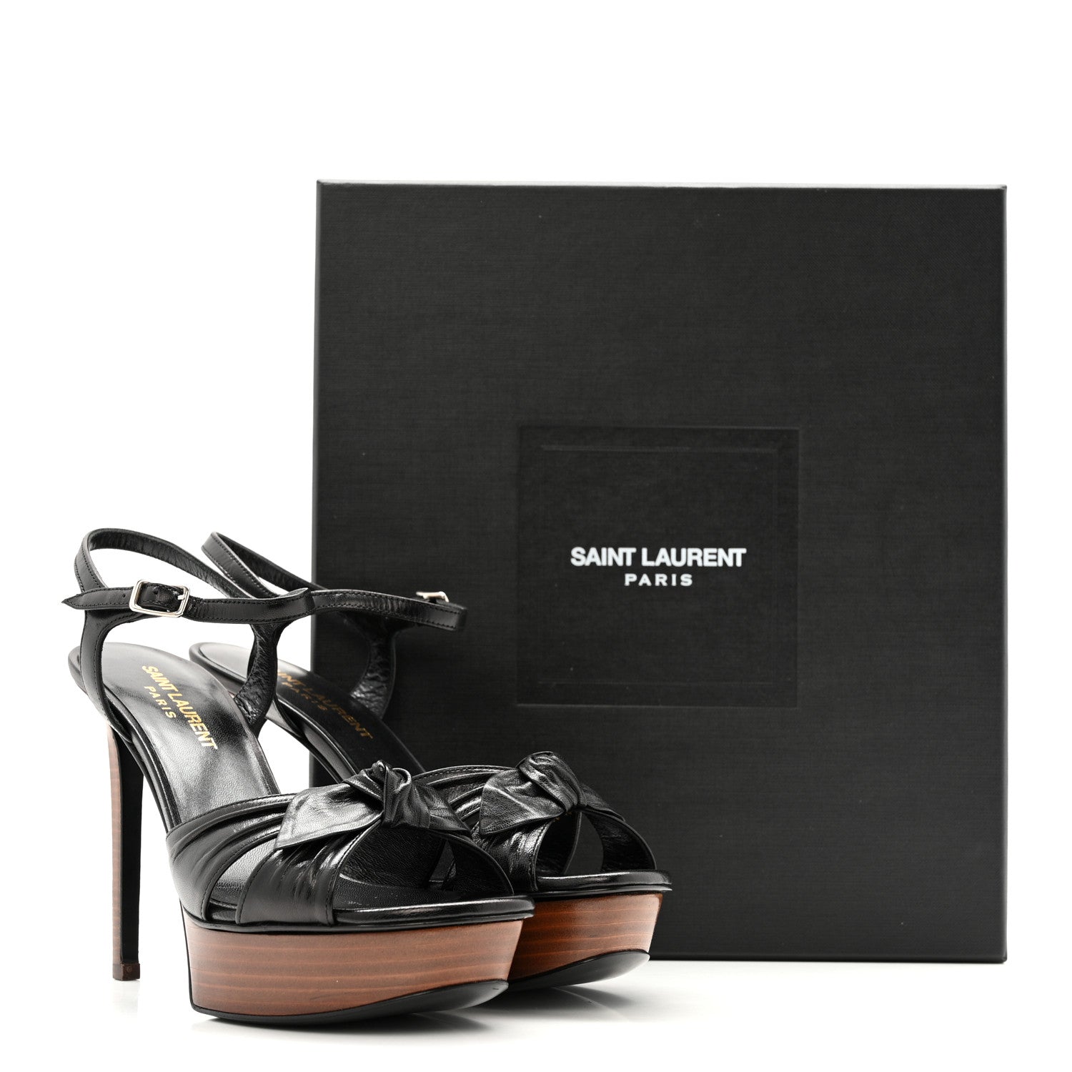 Saint Laurent Vendome Bianca Bow Sandals 36.5 Black 13 of 13