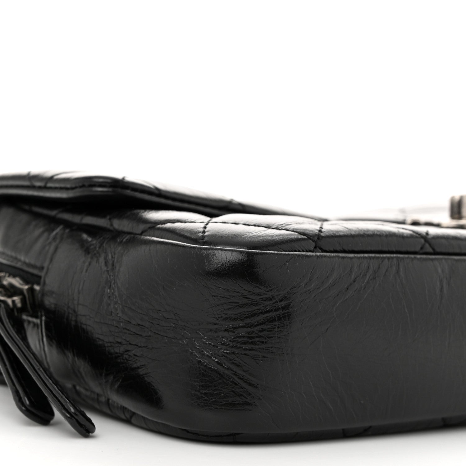 Chanel Glazed Calfskin Quilted Medium Duo Color Flap Black 9 of 12