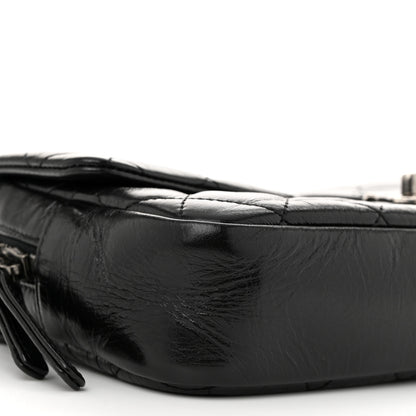 Chanel Glazed Calfskin Quilted Medium Duo Color Flap Black 9 of 12