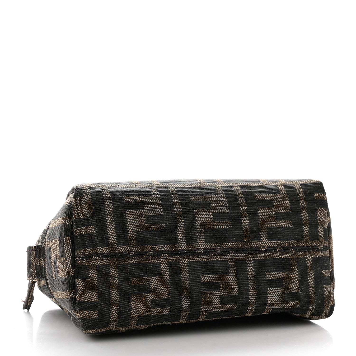 Fendi Fabric Jacquard FF 1974 Small Trapezoid Beauty Pouch Tobacco Moro Black 4 of 9
