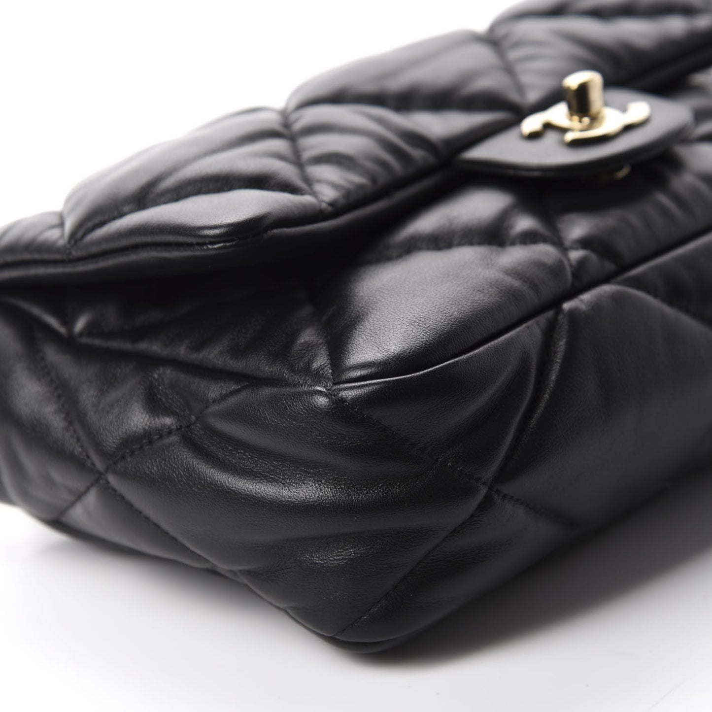 Lambskin Quilted Flap Black