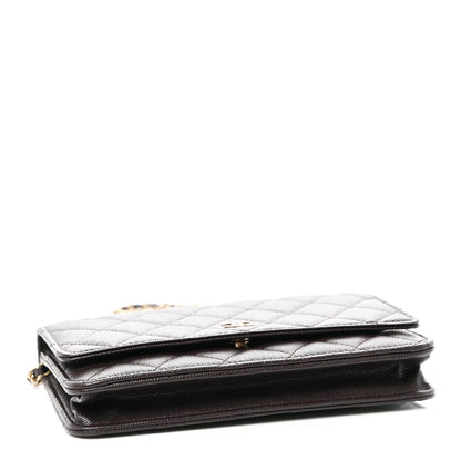 Chanel Caviar Quilted Wallet on Chain WOC Purple 4 of 12