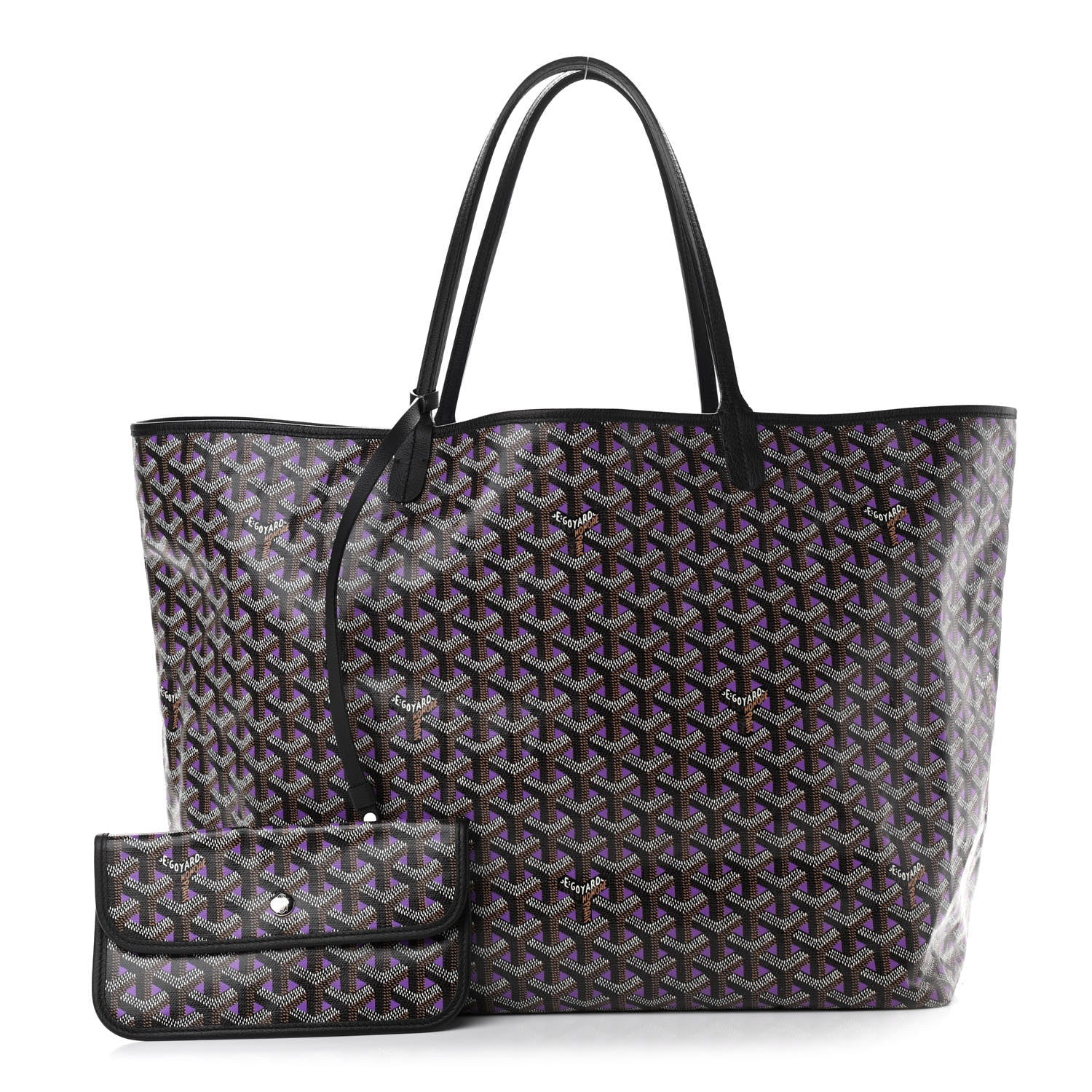 Goyard Goyardine Saint Louis Claire Voie GM Black Purple 1 of 12