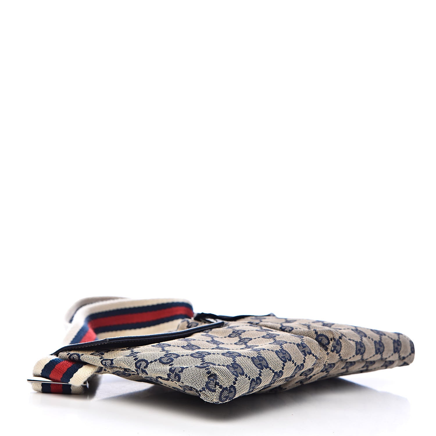 Gucci GG Monogram Web Double Pocket Belt Bag Navy 4 of 11