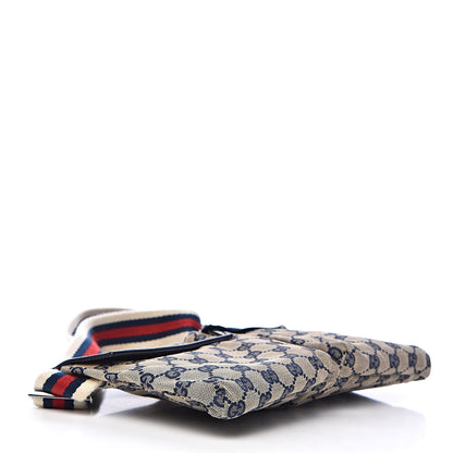 Gucci GG Monogram Web Double Pocket Belt Bag Navy 4 of 11