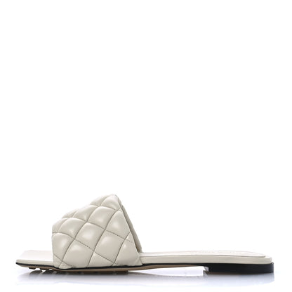 Bottega Veneta Nappa Matelasse Padded Flat Sandals 37 Sea Salt 1 of 8