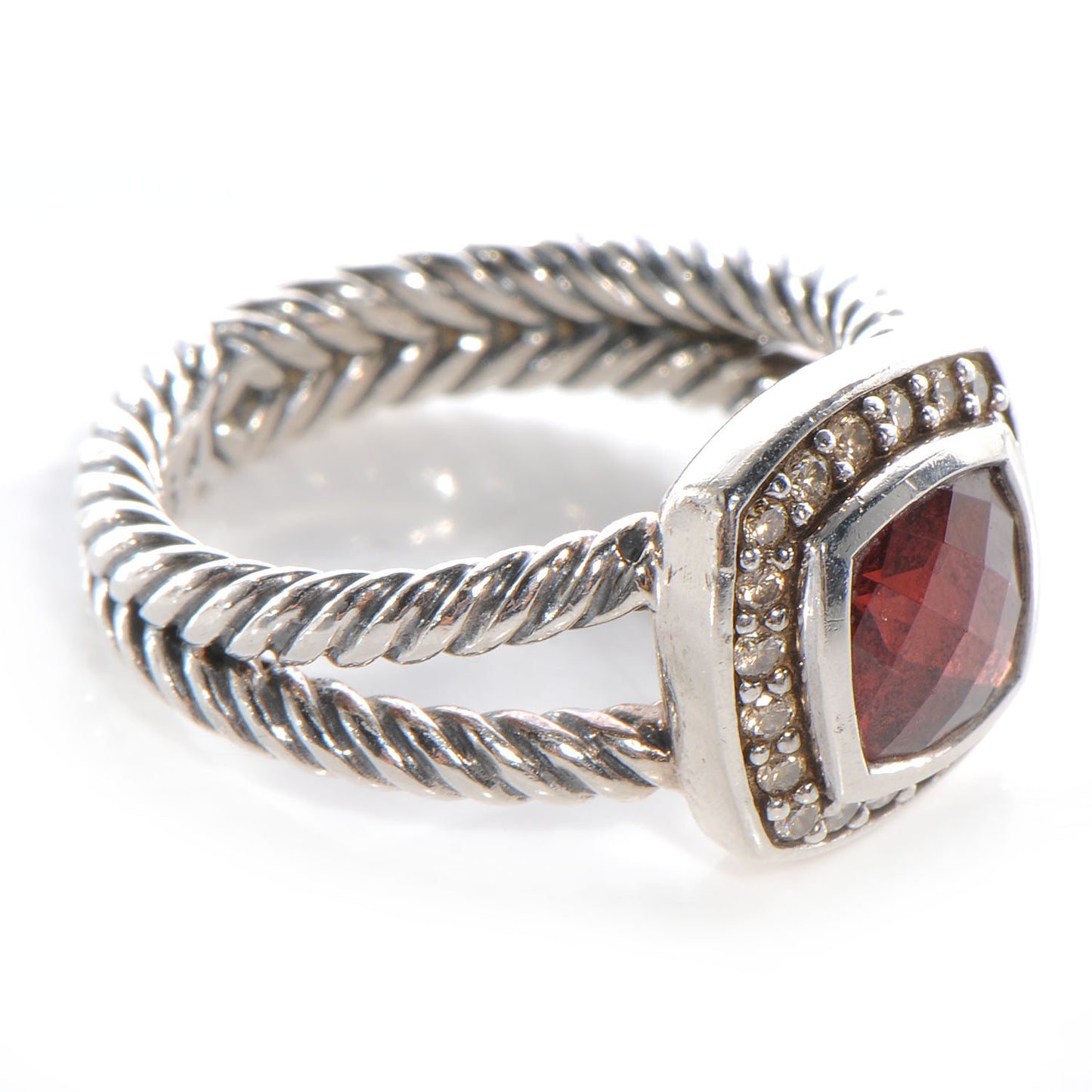 Petite Albion Diamond Pyrope Garnet Ring 6