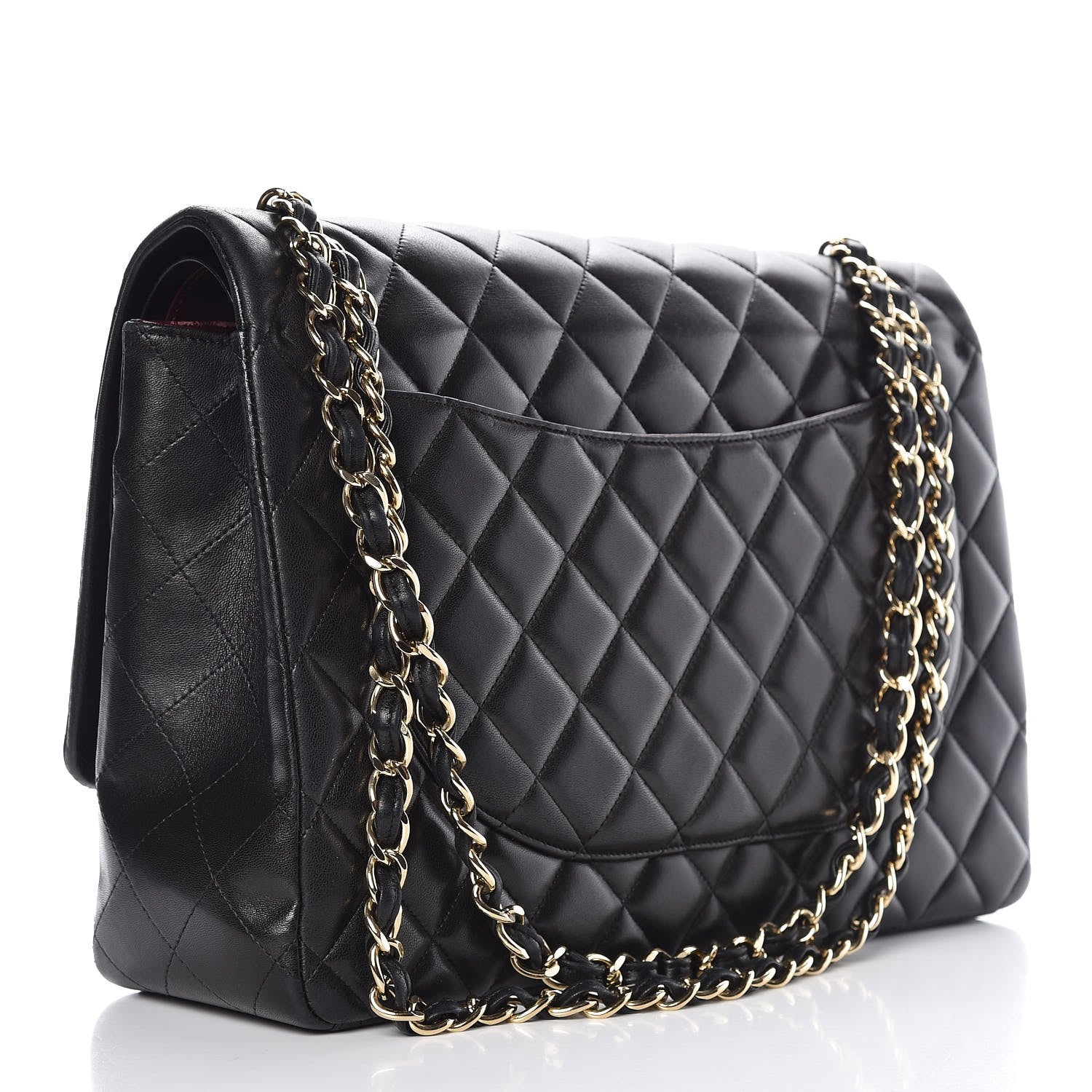 Chanel Lambskin Quilted Maxi Double Flap Black 3 of 12