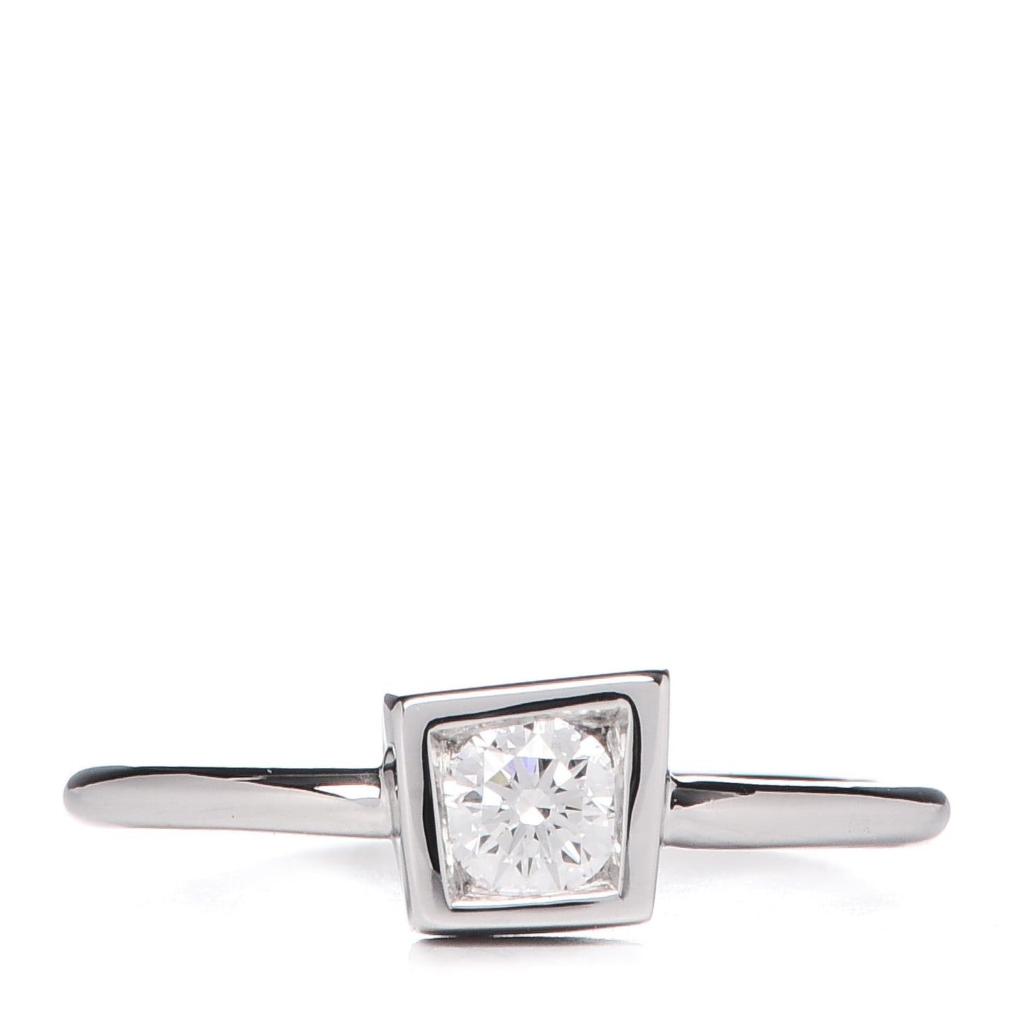 18K White Gold Diamond .17ct Frank Gehry Torque Ring 48 4.5