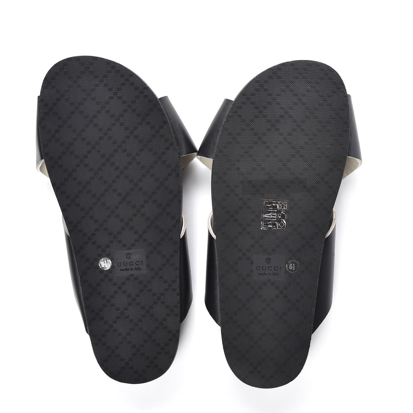 Calfskin Guccissima Mens Zen Slide Sandals 6.5 Black