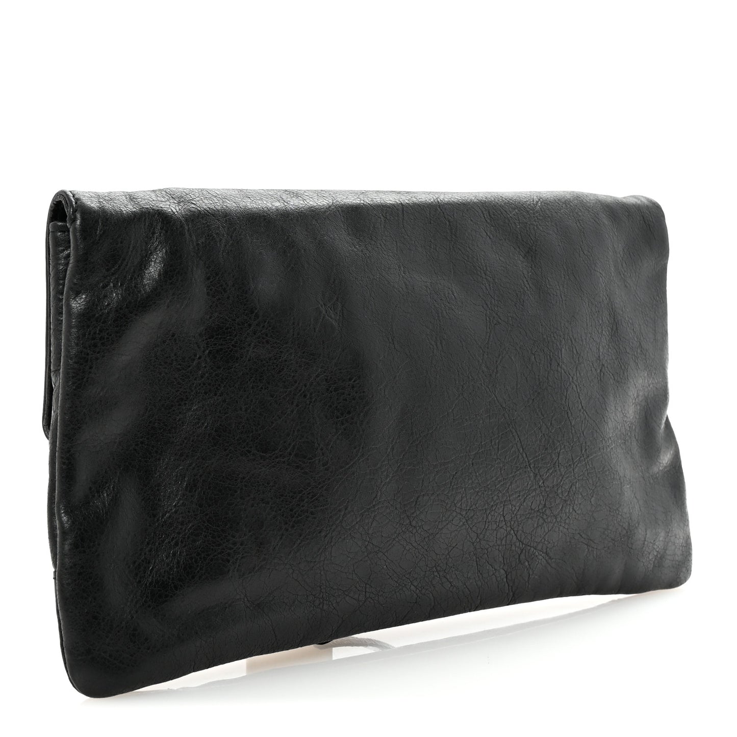 Agneau Classic Hardware Envelope Clutch Black