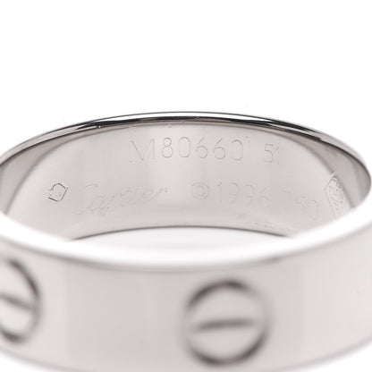 Cartier 18K White Gold 5.5mm LOVE Ring 51 5.75 4 of 5
