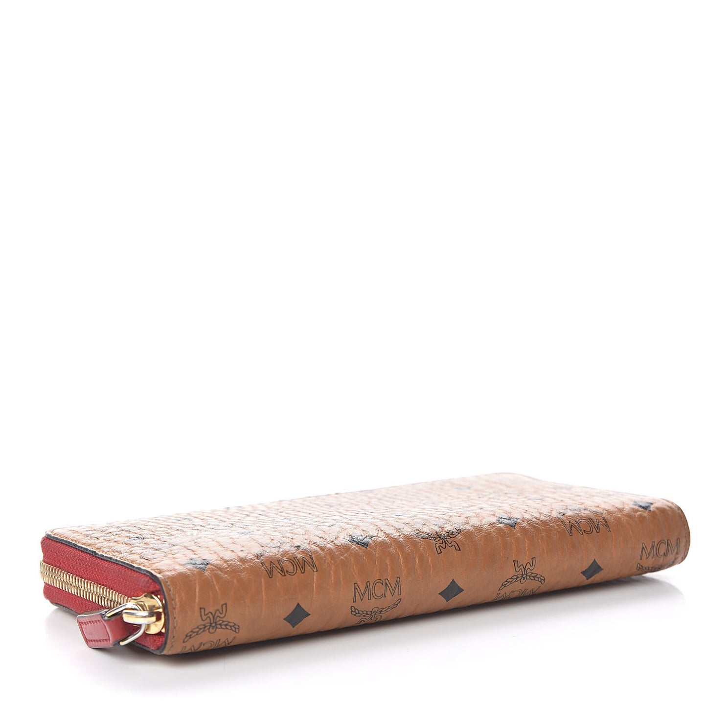 Visetos Large Zip Around Wallet Cognac Red