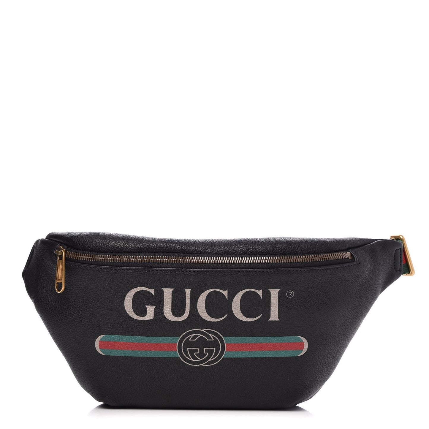 Grained Calfskin Logo Belt Bag Black