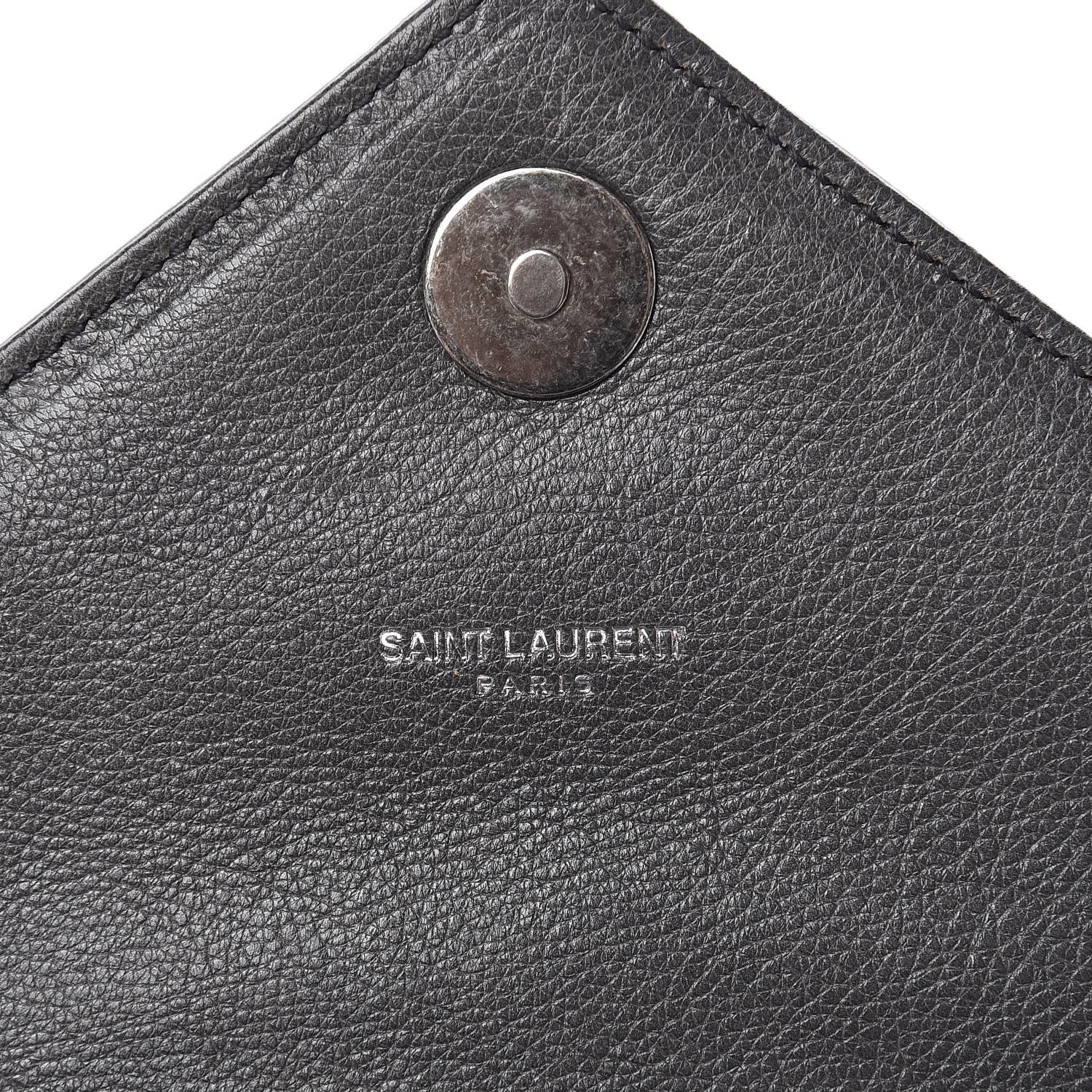 Saint Laurent Sheepskin Matelasse Chevron Monogram Medium College Bag Light Coal 6 of 13