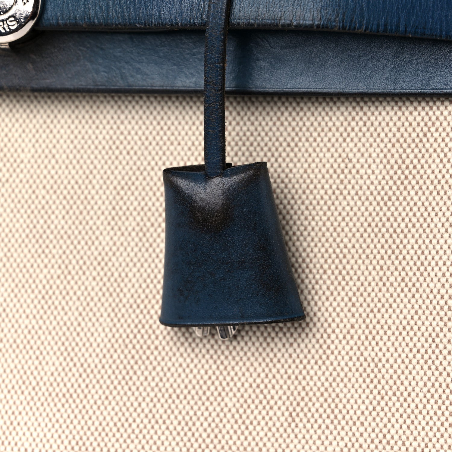 Hermes Toile Vache Calfskin Herbag PM 30 Navy Bleu Natural 22 of 26