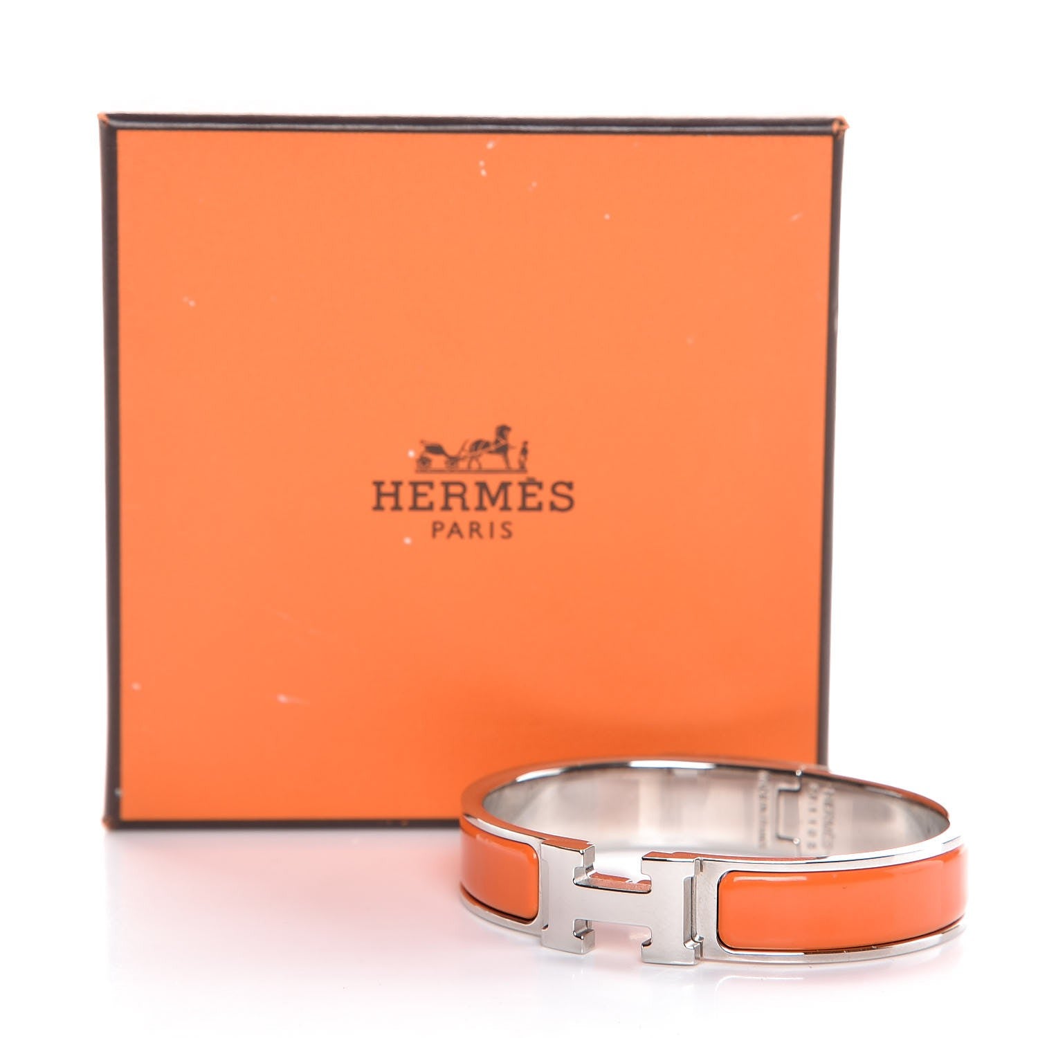 Hermes Enamel Narrow Clic Clac H Bracelet PM Orange 6 of 6