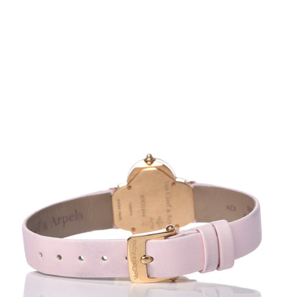 Van Cleef & Arpels 18K Yellow Gold Satin Mother of Pearl 26mm Alhambra Quartz Watch Pink 3 of 9
