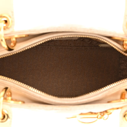 Christian Dior Lambskin Cannage Medium Lady Dior Beige 5 of 22