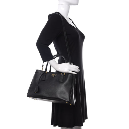 Prada Saffiano Lux Medium Tote Black 2 of 8