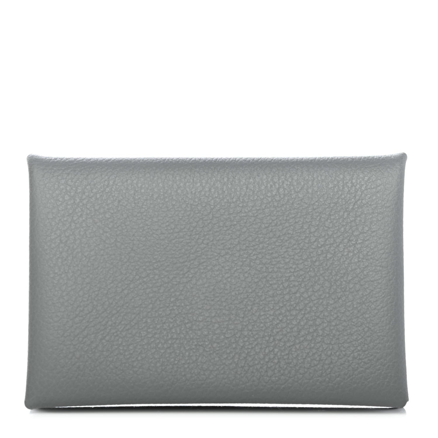 Hermes Evercolor Calvi Verso Card Case Vert Amande Gris Perle 1 of 4