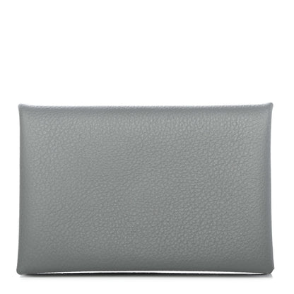Hermes Evercolor Calvi Verso Card Case Vert Amande Gris Perle 1 of 4