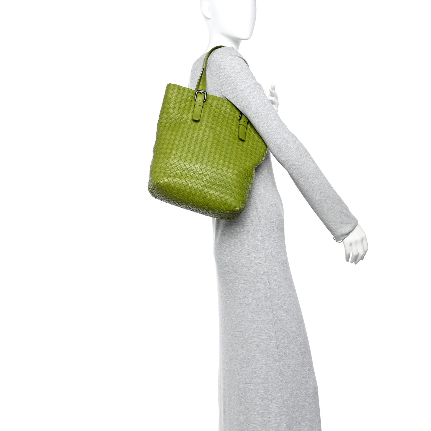 Nappa Intrecciato Shopper Tote Kiwi