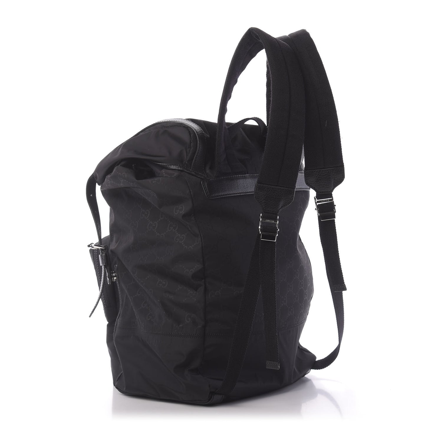 Nylon Monogram Medium Light Double Buckle Backpack Black