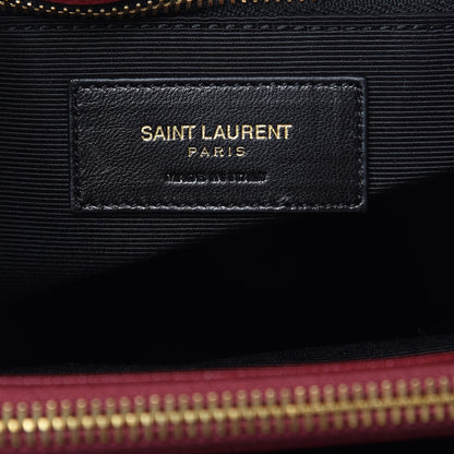 Saint Laurent Grain De Poudre Matelasse Chevron Monogram Shopping Bag Oxblood 6 of 10
