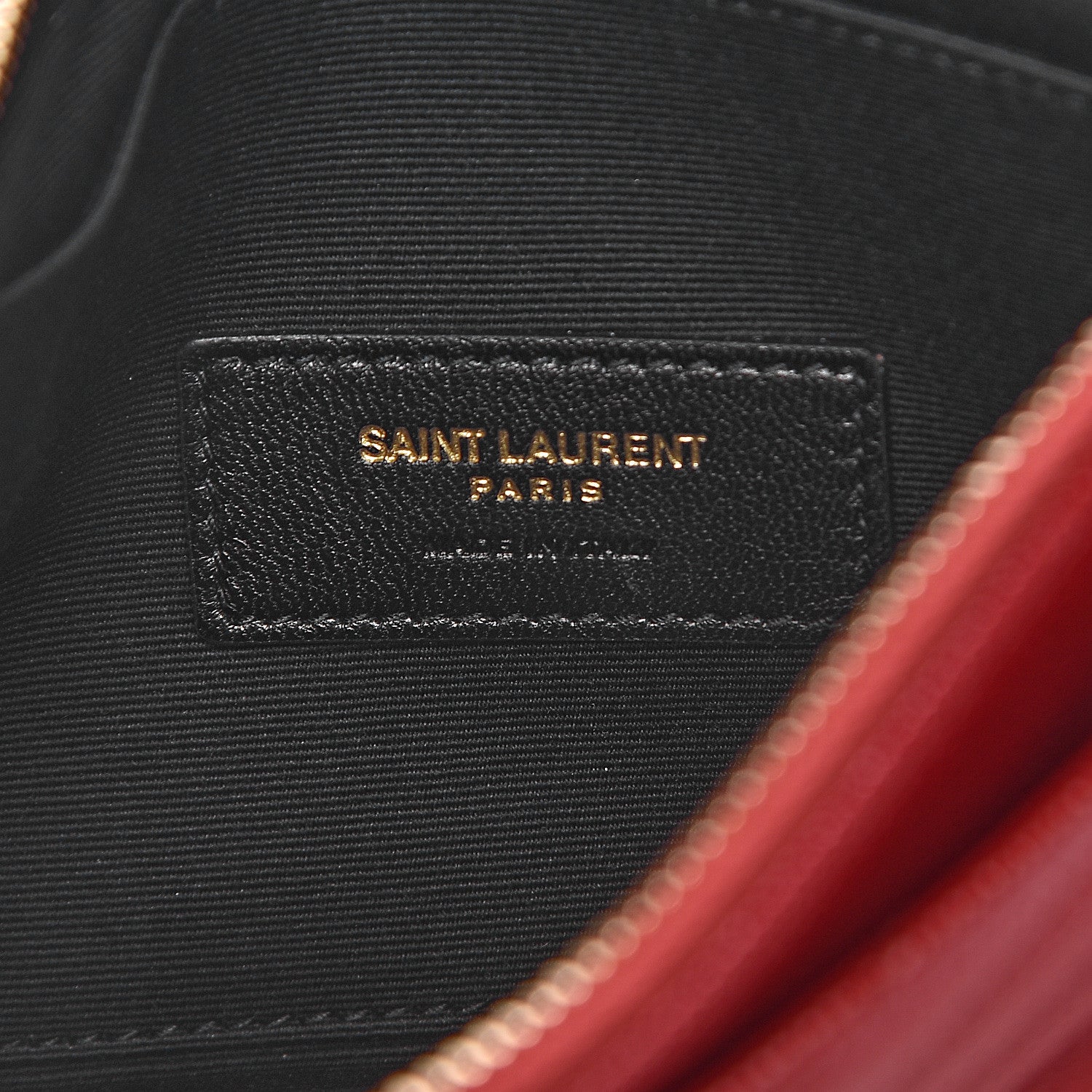 Saint Laurent Grain De Poudre Chevron Monogram Bill Pouch Bandana Red 6 of 7