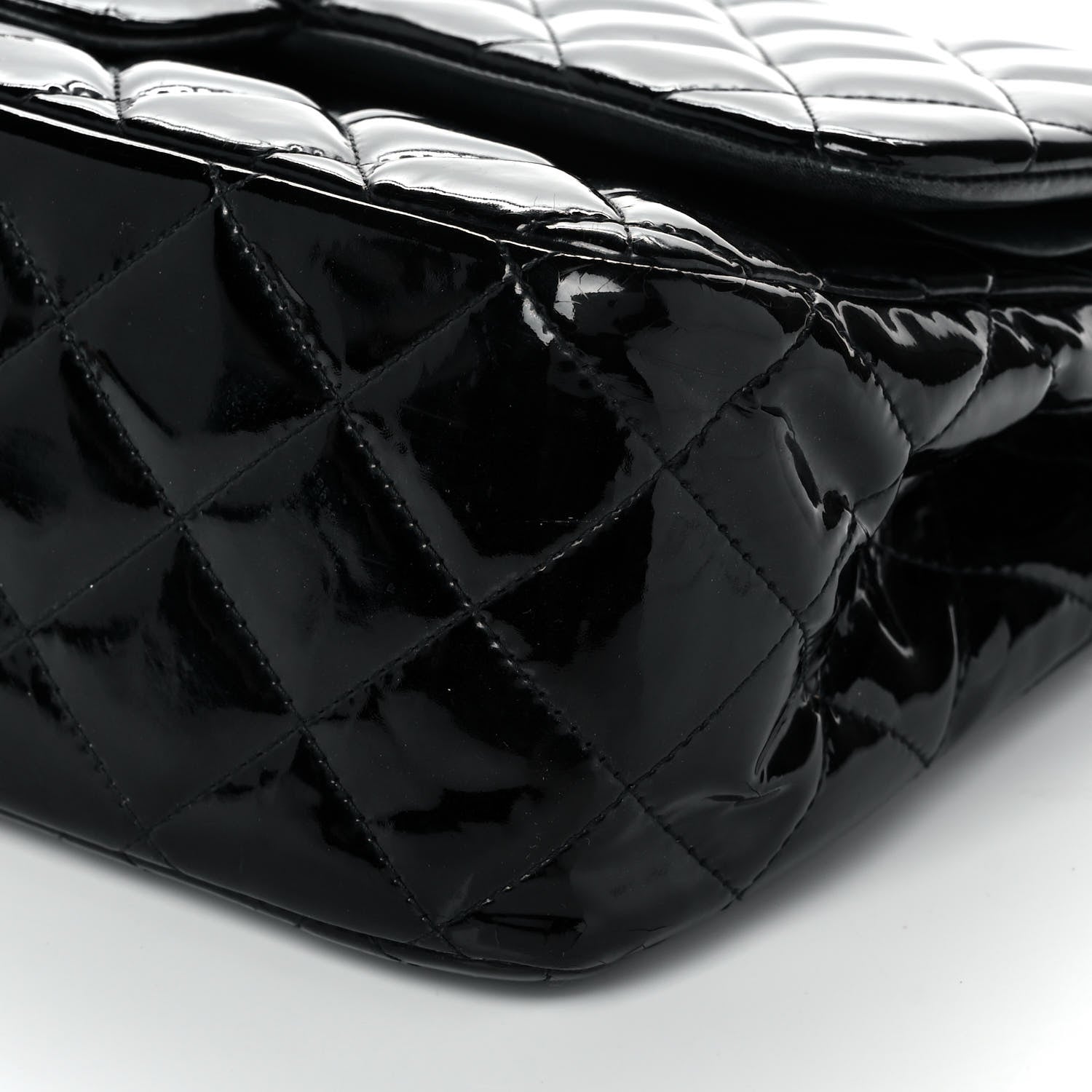 Chanel Patent Quilted Jumbo Double Flap Black 9 of 9